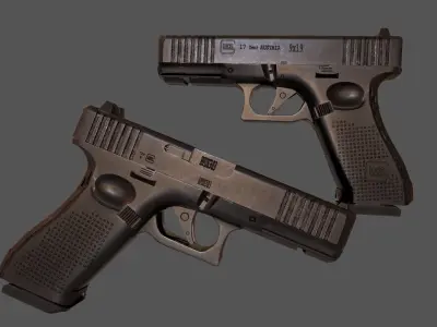 GLock 17 Gen 5 for Games Low-poly 3D model