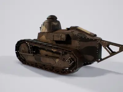 Renault FT-17 light tank Low-poly 3D model
