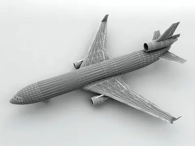  Douglas MD-11 Airliner - Generic White Low-poly 3D model