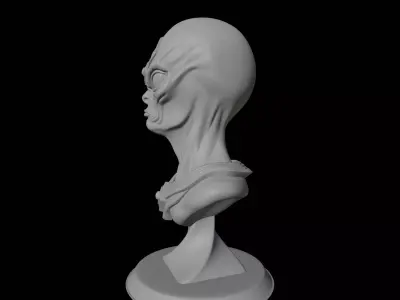 Alien God Bust Sculpture Cosmic Deity Figure 3D print model