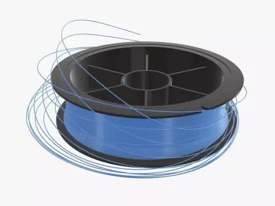 Fishing line with single spool 01 3D model