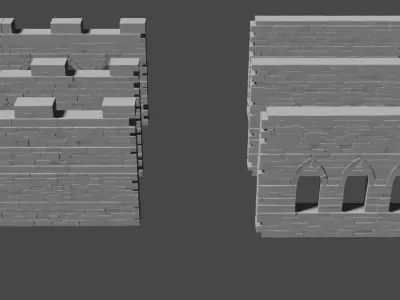 Castle wool 3D model  Low-poly 3D model