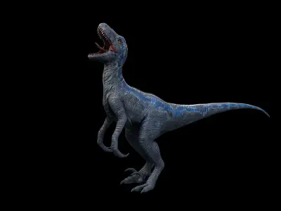 Blue Raptor - Velociraptor  Low-poly 3D model