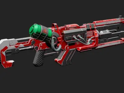 Sci Fi Rifle Low-poly 3D model