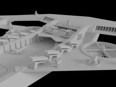 Flying aircraft carrier 3D model