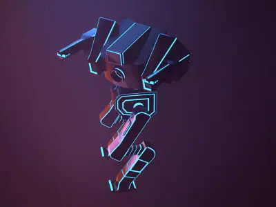 Wi-Fi mech Low-poly 3D model