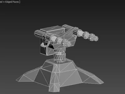low poly gun machine Low-poly 3D model