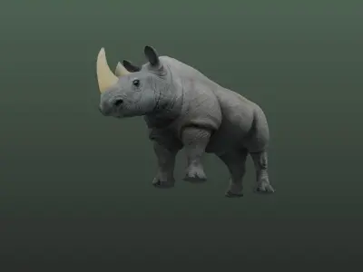 Rhino Hybrid Game Low-poly 3D model
