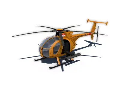 Hughes AH-6 Little Bird Low-poly 3D model