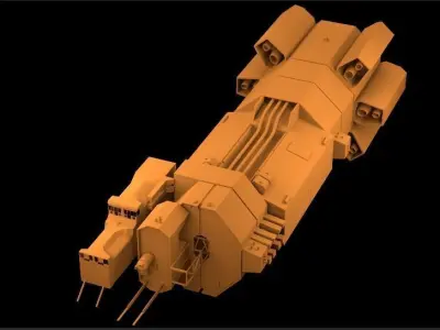 space-shipe rocket launcher 3D model