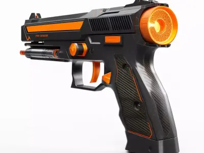 SciFi Pistol with Glowing Core 3D model
