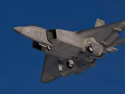 F-22A Raptor Animated Unity-Unreal Ready Low-poly 3D model