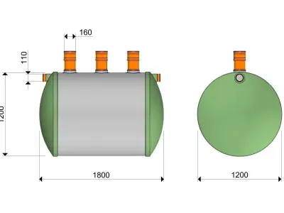 Septic tank 20 pieces set 3D model