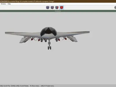S 70 okhotnik hunter drone Free low-poly 3D model