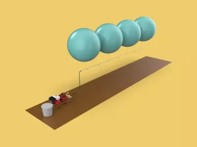 HYDROGEN HELIUM BALLOON PESTICIDE SPRAYER AGRICULTURAL FARMS 3D model