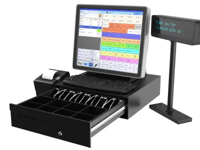 HP Cash Register With Receipt Printer 3D model