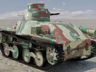 Type-95 Ha-Go light tank 3D model