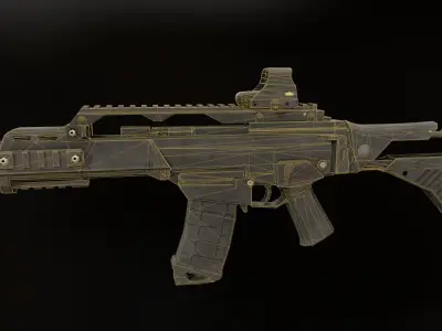 Assault rifle G36C Low-poly 3D model