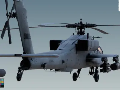 AH-64 Apache attack helicopter 3D model