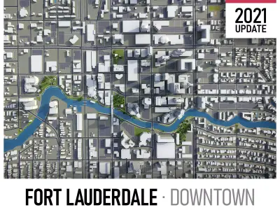 Fort Lauderdale Low-poly 3D model