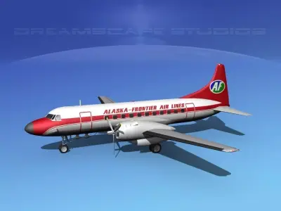 Convair CV-340 Alaska Frontier 3D model