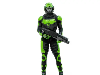 MECHA SOLDIER-M  Rigged for Unreal Engine - Unity - MIXAMO  3D model