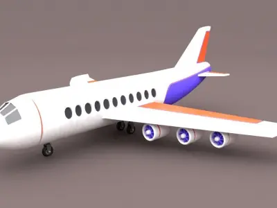 Cartoon Airplane Free 3D model