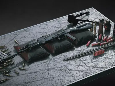 Weapon Table PBR Lowpoly MW2019 Low-poly 3D model