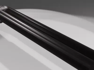 Twobarrel gun Low-poly 3D model