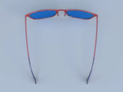 Ray Ban Sunglasses Junior RJ9539S Blue and Red Blue Mirror 3D model