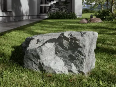  Cool Toned Jagged Large Rock Boulder Model 