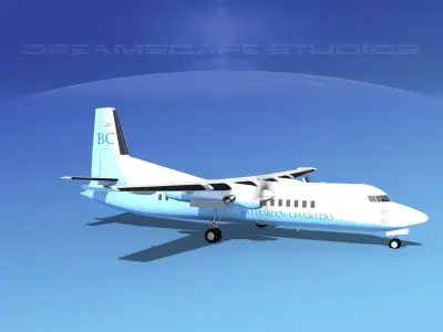 Fokker 50 Bahamian Charters 3D model