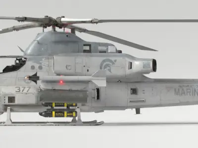 Bell AH-1Z Viper Attack Helicopter Dirty Textures 3D model