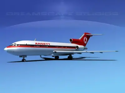 Boeing 727-100 Ansett Airlines 3D model