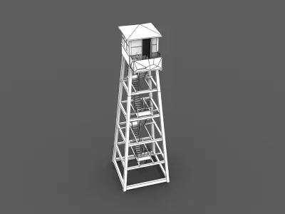 Tall Guard Tower Low-poly 3D model