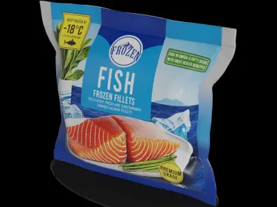 Other frozen meals Frozen Fish Fillets Low-poly 3D model