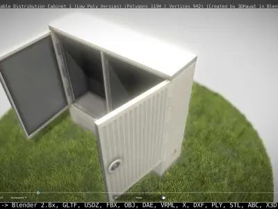 Animated Cable Distribution Cabinet 1 Low-poly 3D model