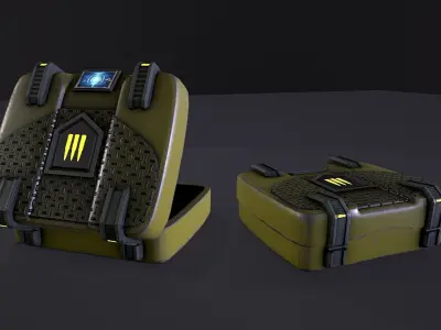 Various Scifi Crates Low-poly 3D model