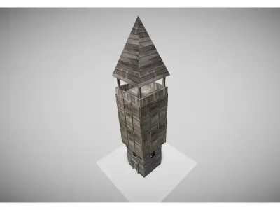 wooden tower 3D model