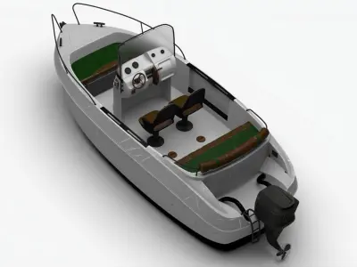 4K Motor Boat Salyut 430 Arnold Material Low-poly 3D model