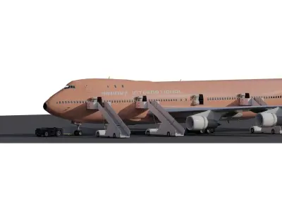 Braniff Boeing 747 3D model