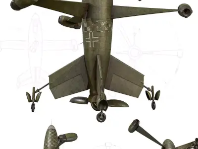 Thrust Wing Hunter 1944 Low-poly 3D model