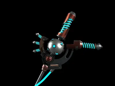 Techno-Magic Crosier Low-poly 3D model