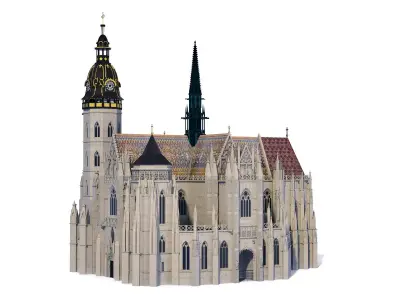 Gothic cathedral - Kosice Slovakia 3D model
