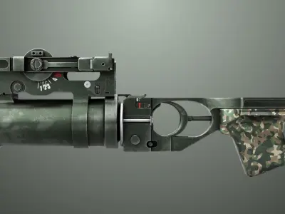 Grenade Launcher 03 Military Green Generic PBR Low-poly 3D model