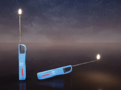 Lighters And Matches 10 Variations Low-poly 3D model