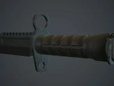 Black M9 Bayonet Knife PBR Game Ready Low-poly 3D model