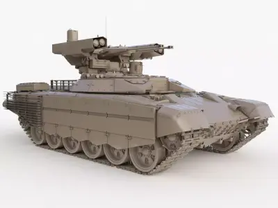 Tank Terminator BMPT 72 Clay 3D model