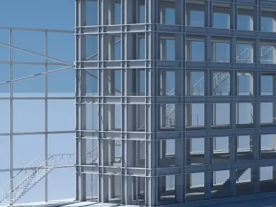 Commercial Building Facade 08 3D model