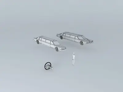Limousine retrofuturistic idea project Free 3D model